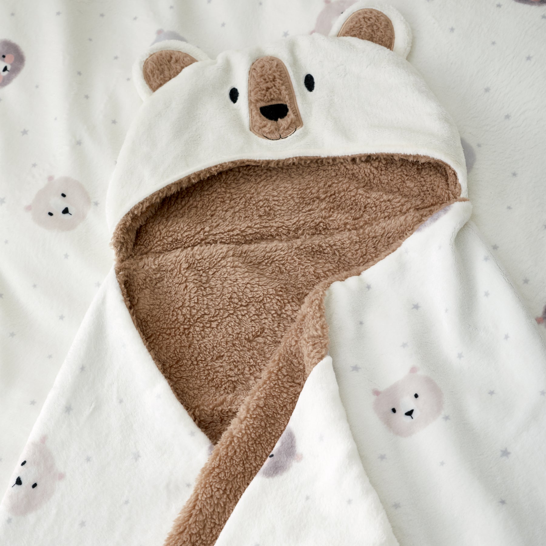 Catherine Lansfield Cosy Bear Beach Towel Natural