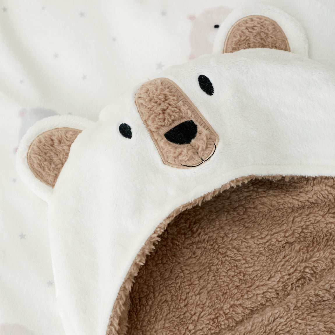 Catherine Lansfield Cosy Bear Beach Towel Natural
