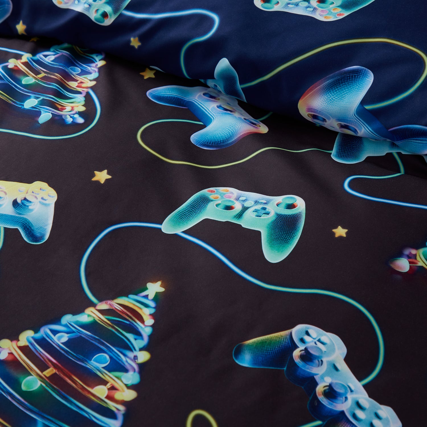 Catherine Lansfield Christmas Gamer Duvet Cover Bedding Set Navy