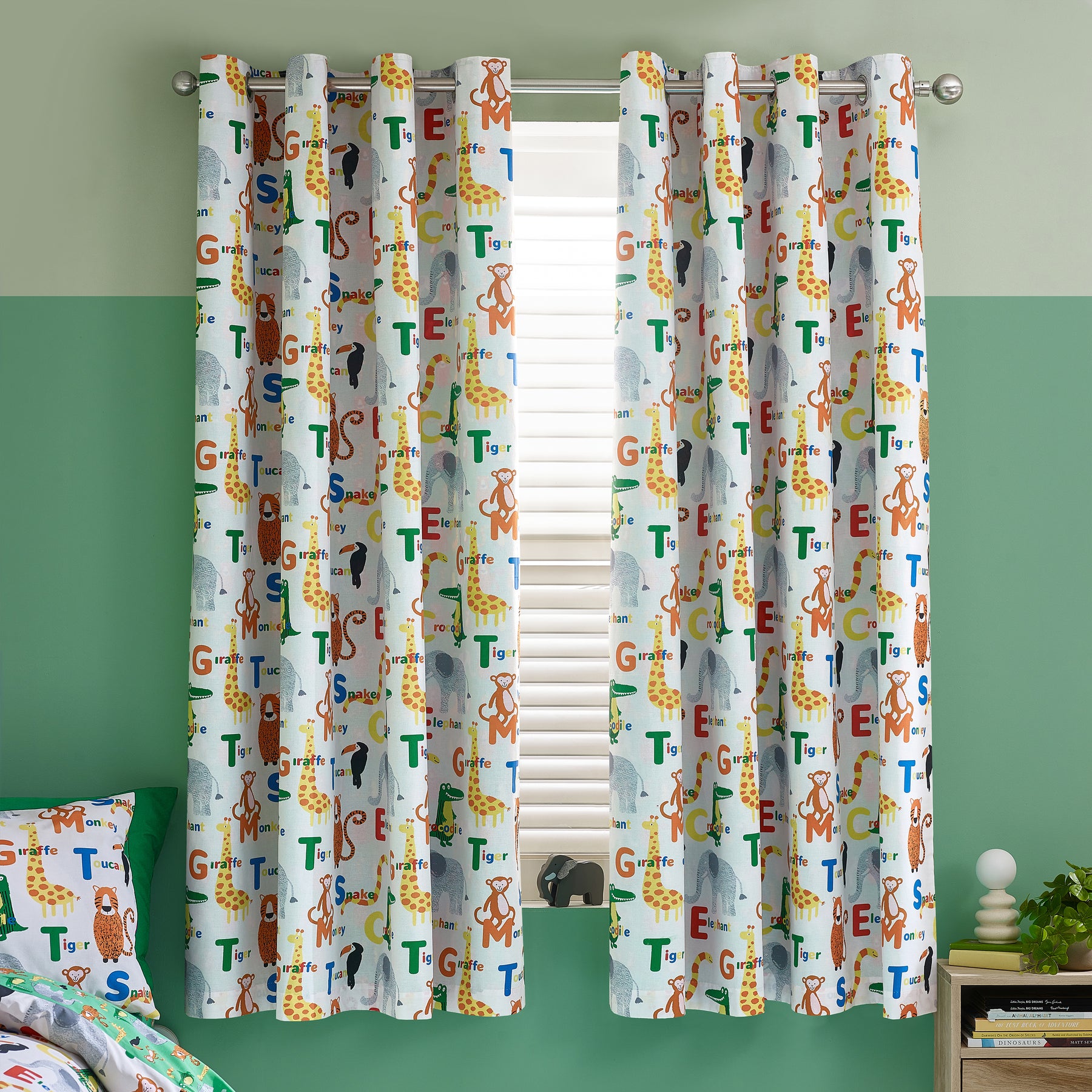 Catherine Lansfield Animal Magic Ready Made Eyelet Curtains 66 x 72 Natural