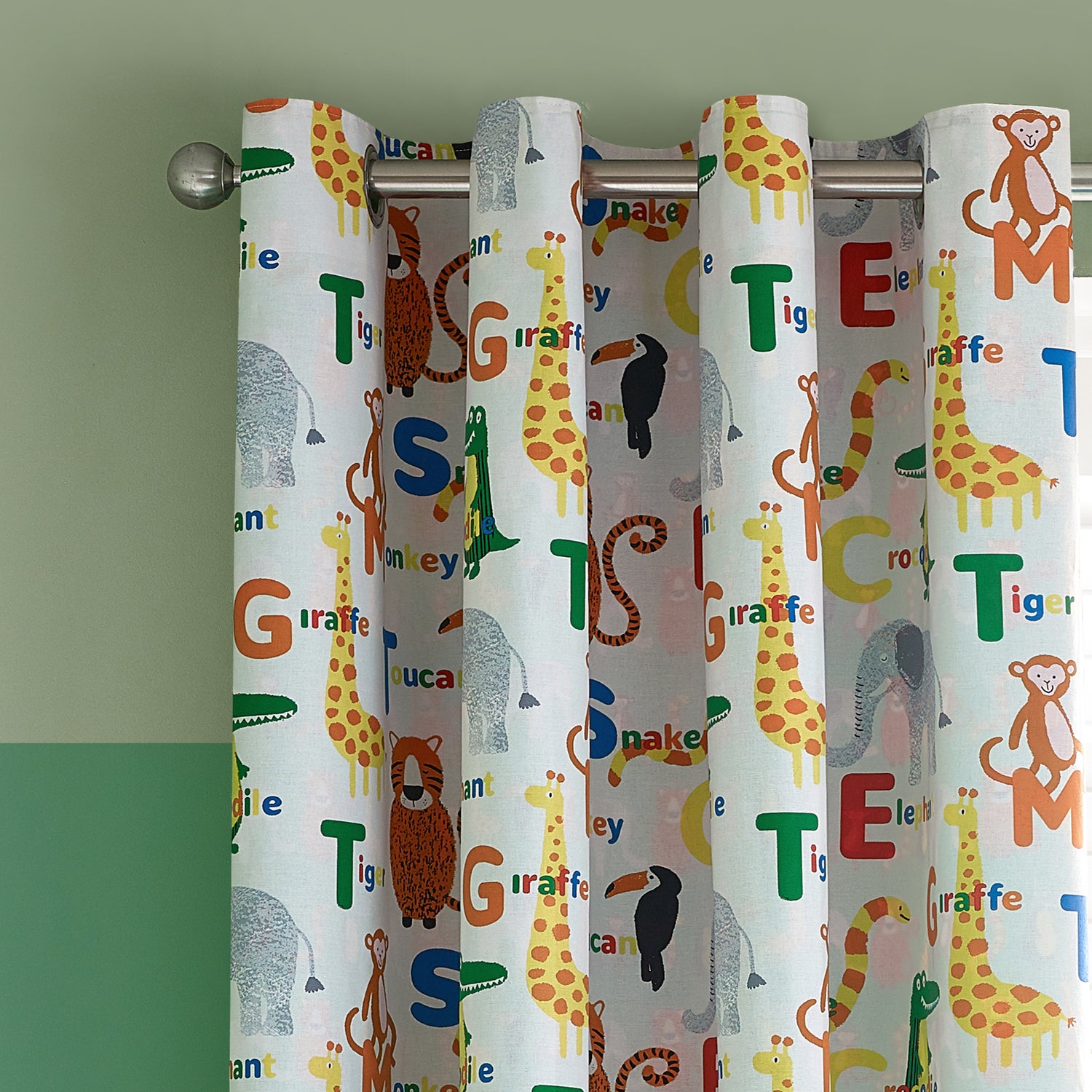 Catherine Lansfield Animal Magic Ready Made Eyelet Curtains 66 x 72 Natural