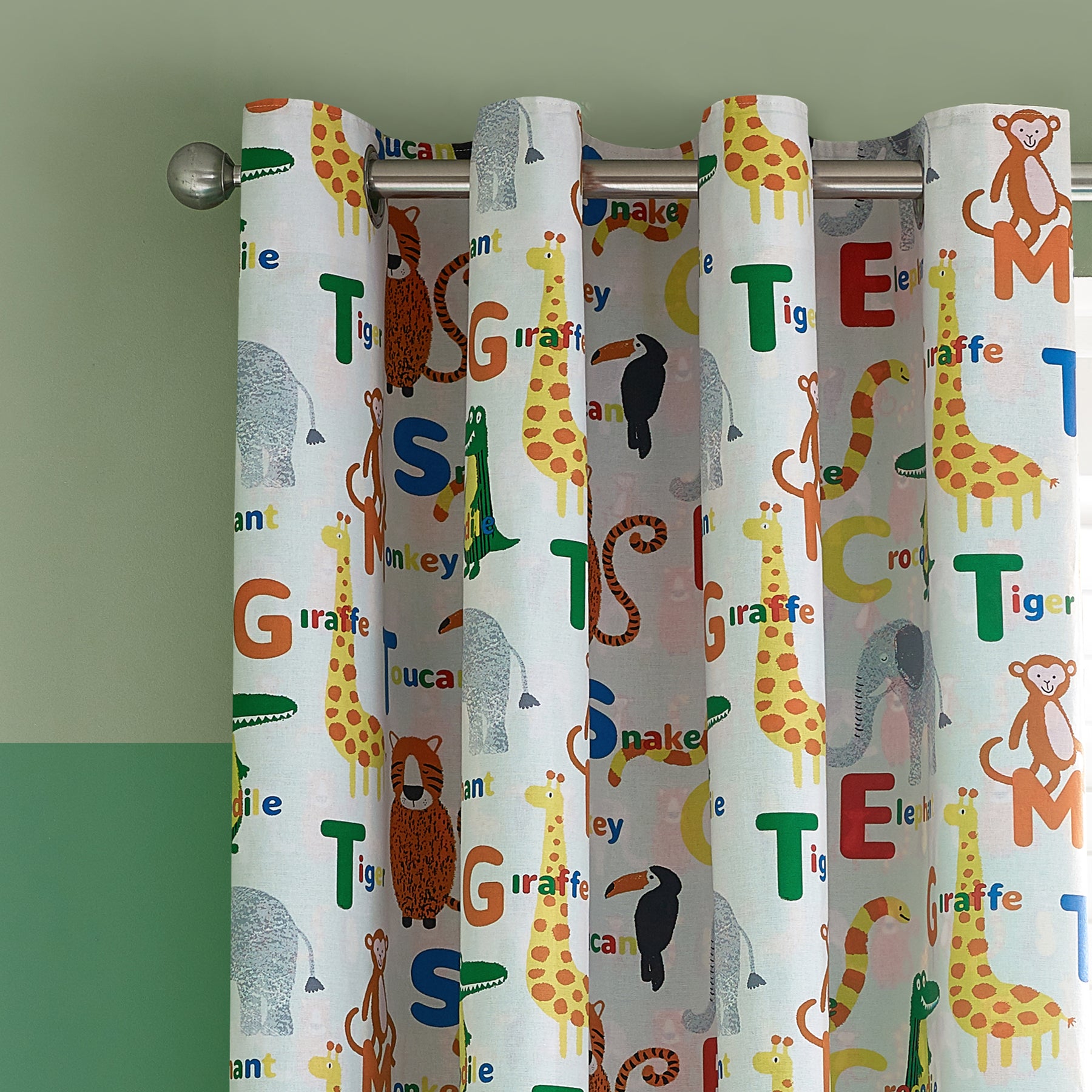 Catherine Lansfield Animal Magic Ready Made Eyelet Curtains 66 x 72 Natural