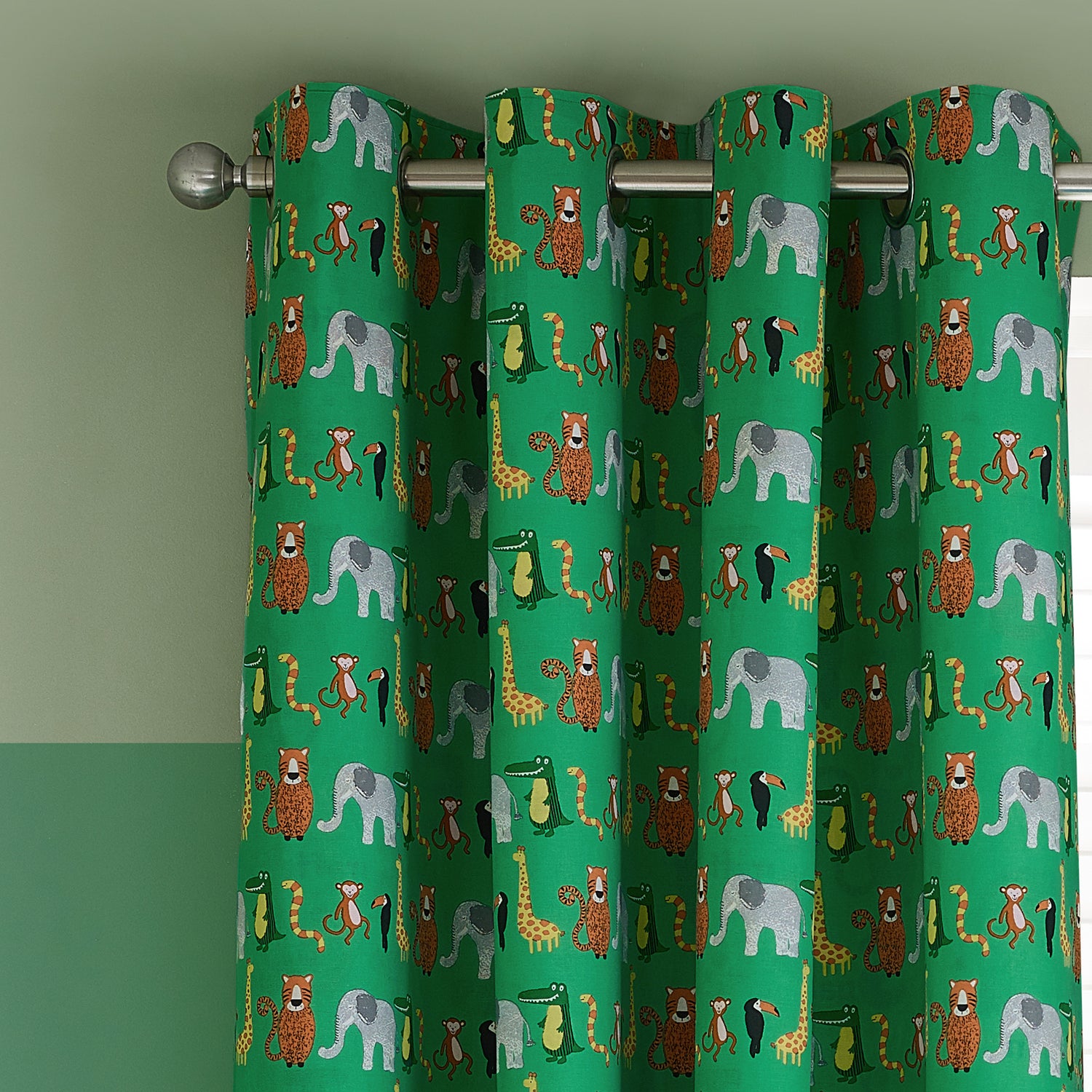 Catherine Lansfield Animal Magic Ready Made Eyelet Curtains 66 x 72 Natural