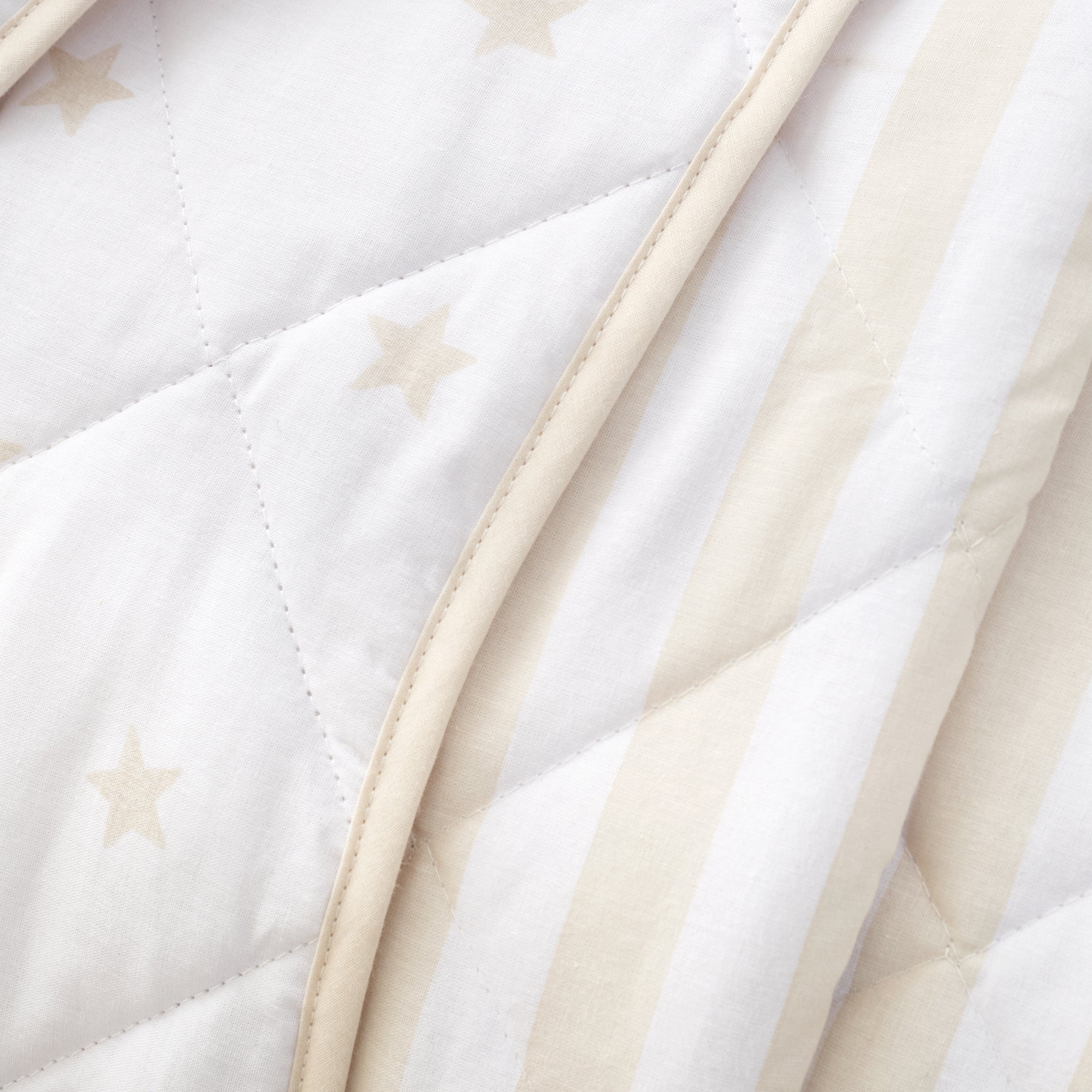 Bianca Mini Star And Stripes 200cm x 200cm Bedspread Natural