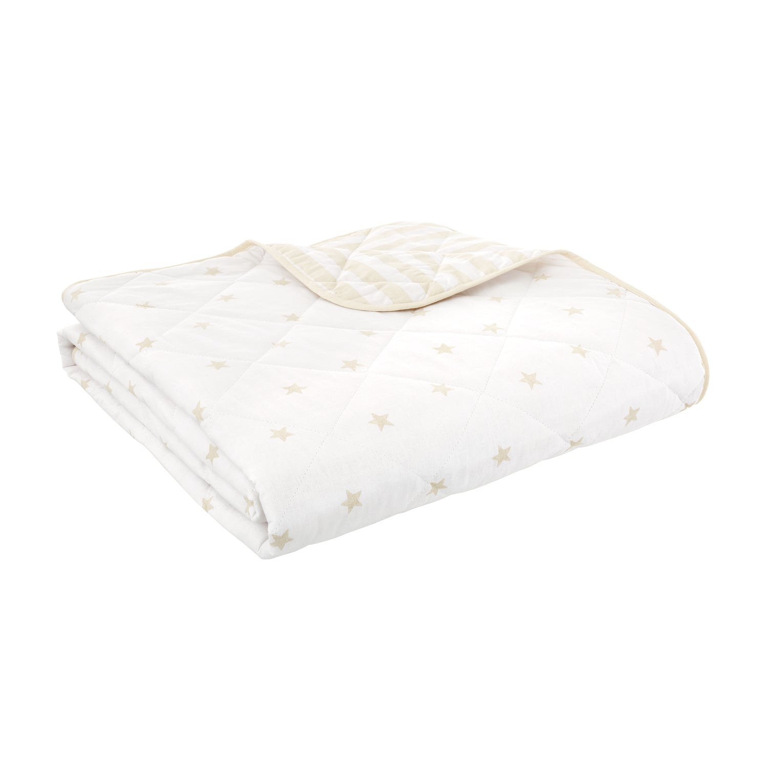 Bianca Mini Star And Stripes 200cm x 200cm Bedspread Natural
