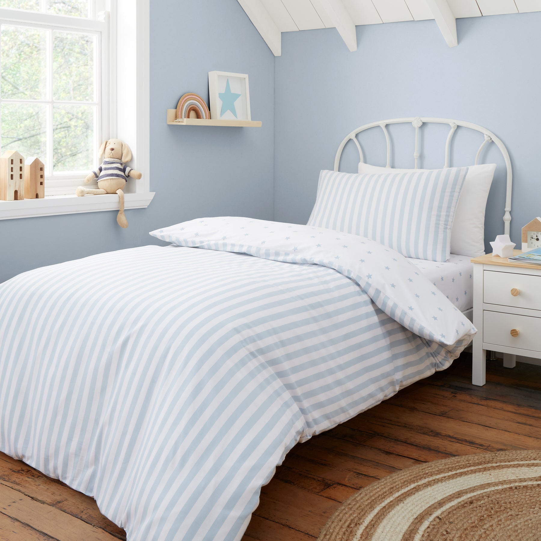 Bianca Mini Star And Stripes Duvet Cover Bedding Set Blue