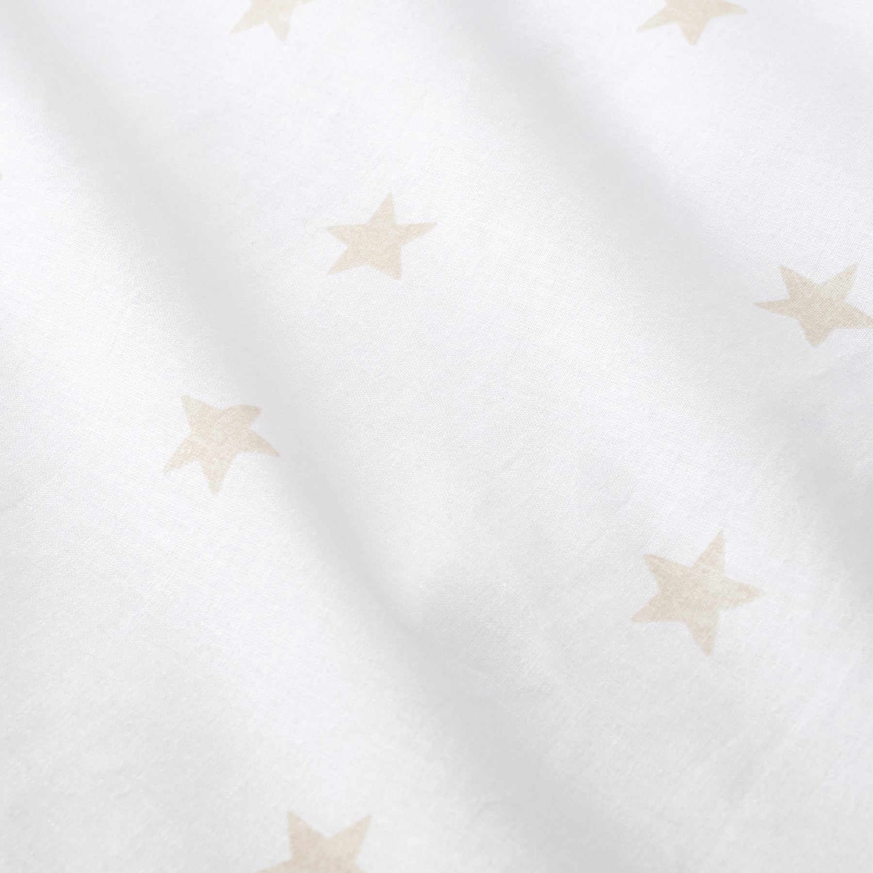 Bianca Mini Star And Stripes Bed Linen Fitted Sheet Natural
