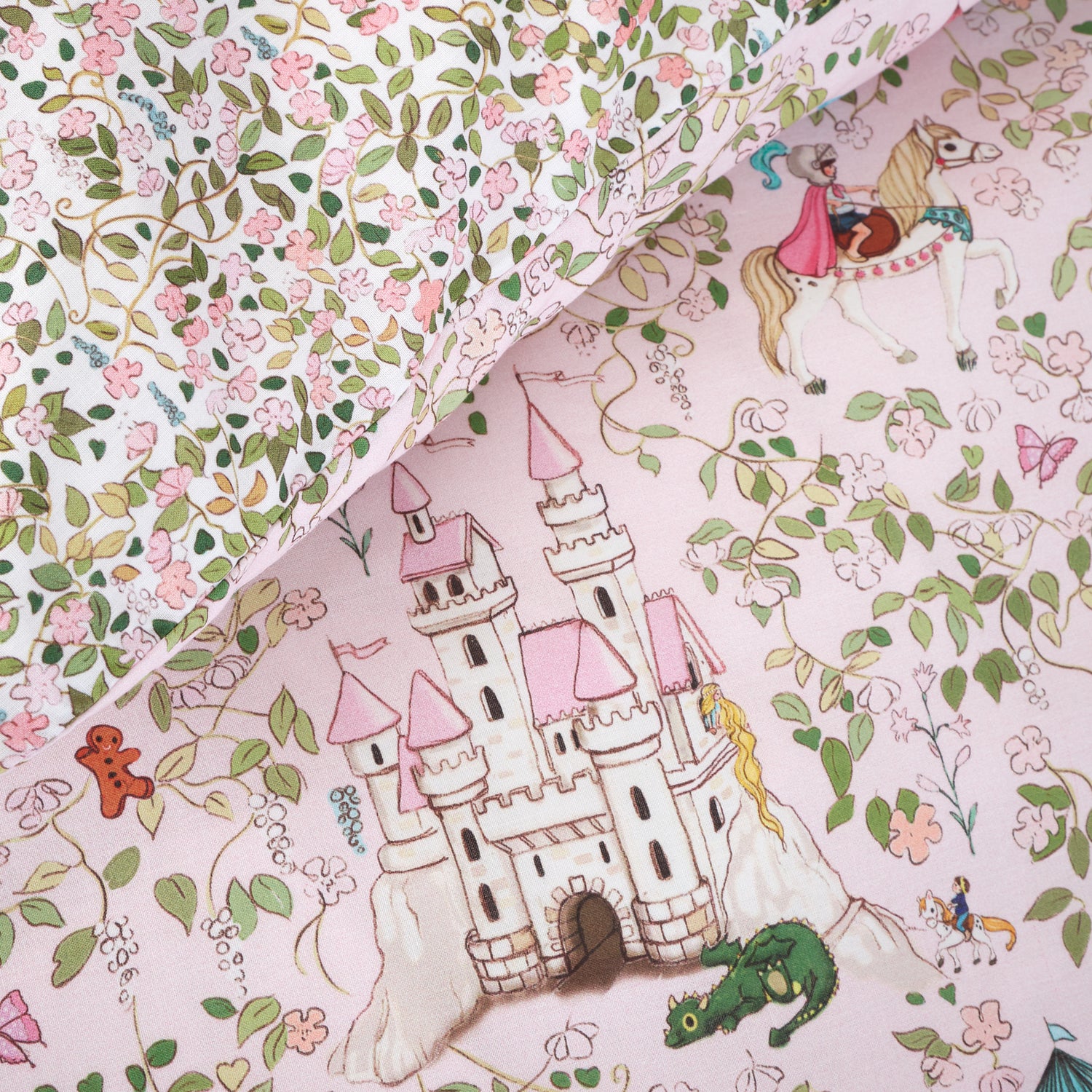 Belle and Boo Fairytale Duvet Cover Bedding Set Pink