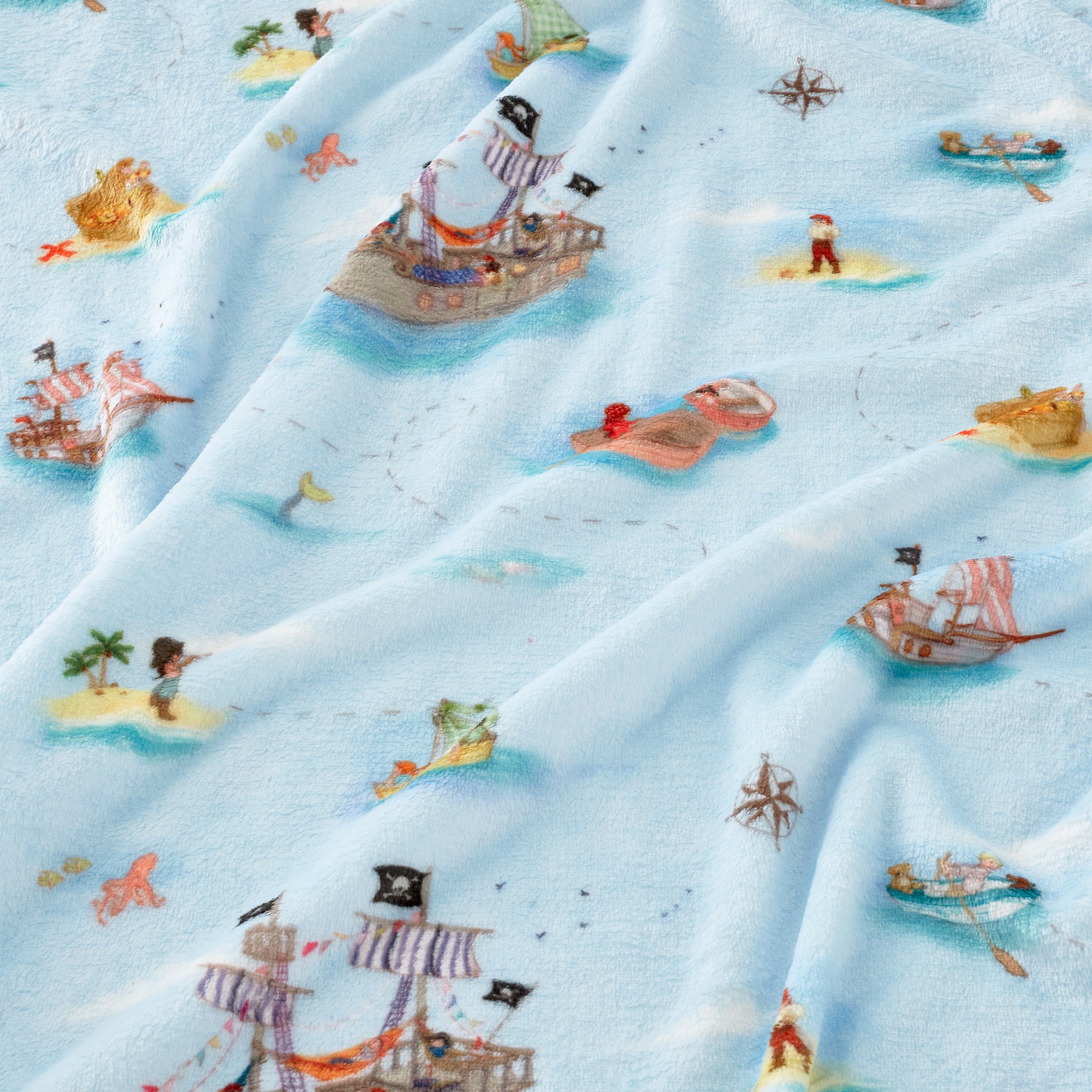 Belle and Boo Pirate 150cm x 200cm Throw Blue