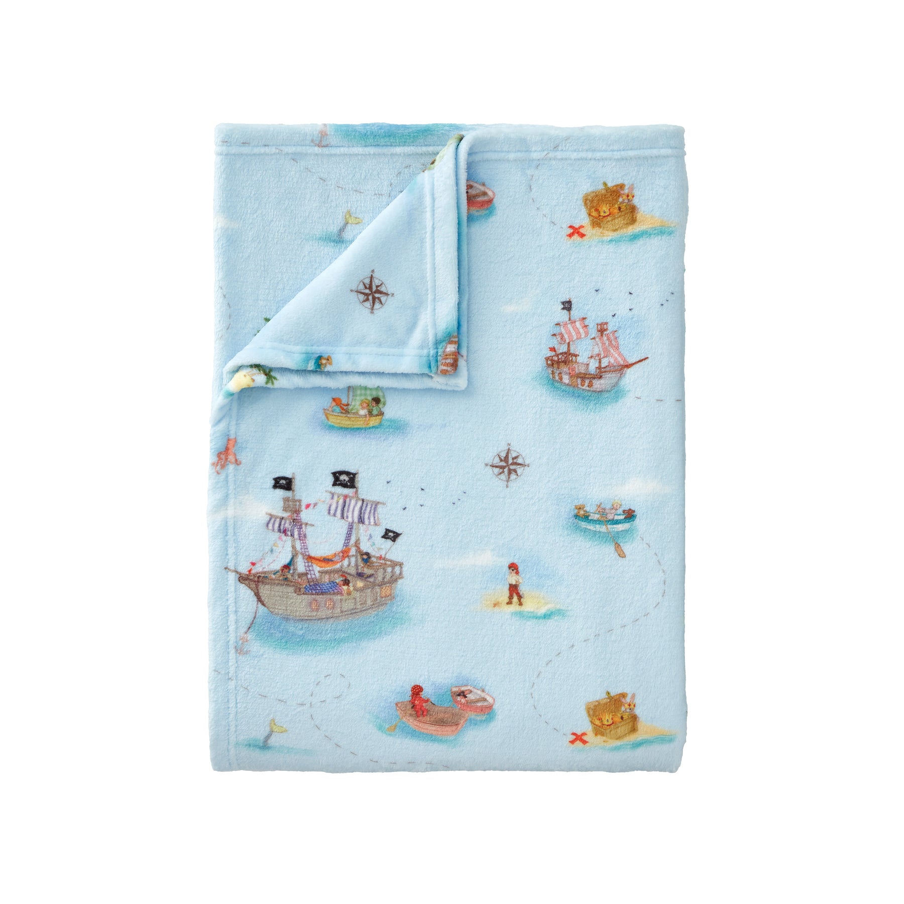 Belle and Boo Pirate 150cm x 200cm Throw Blue