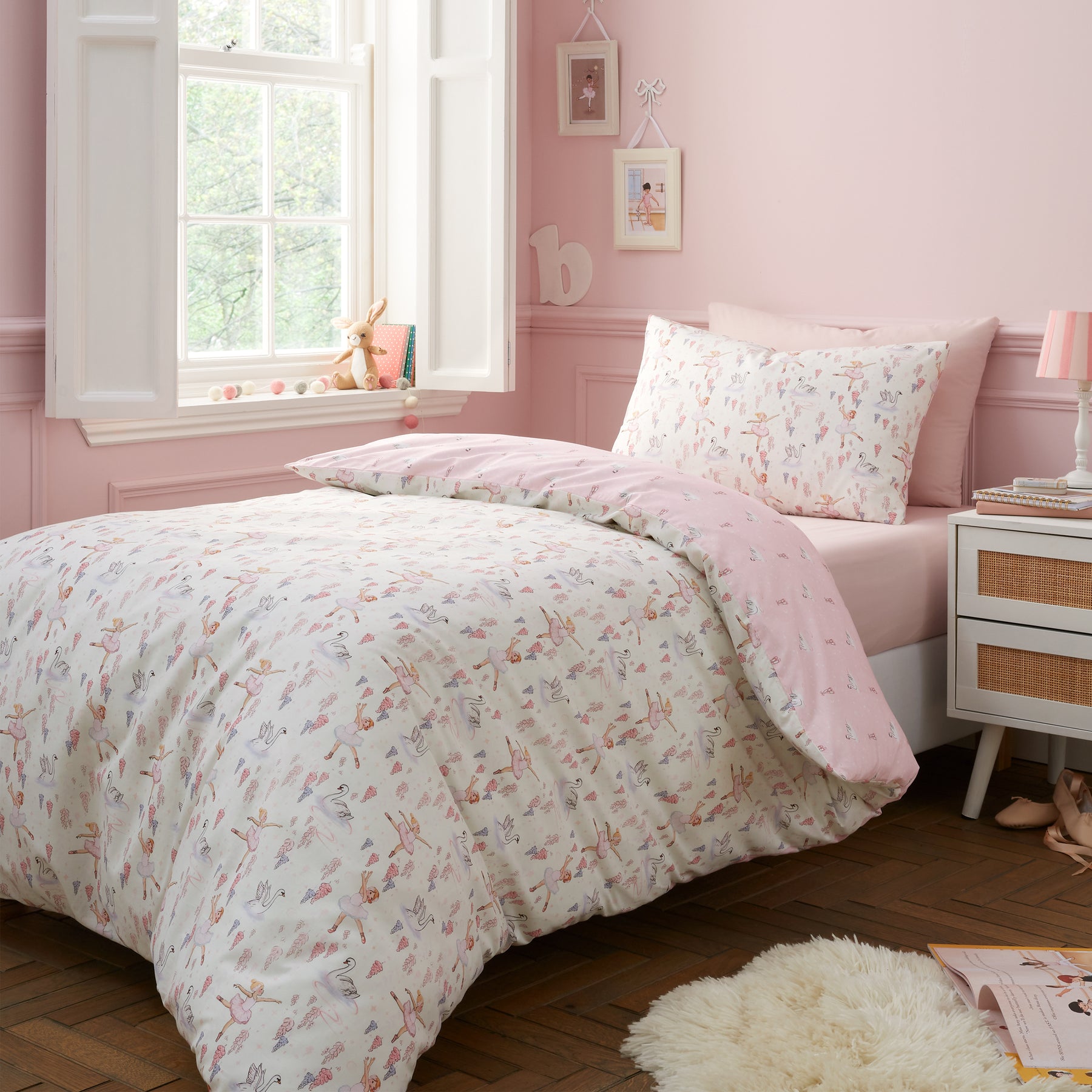 Belle and Boo Ballerina Childrens Bedding Junior Pink