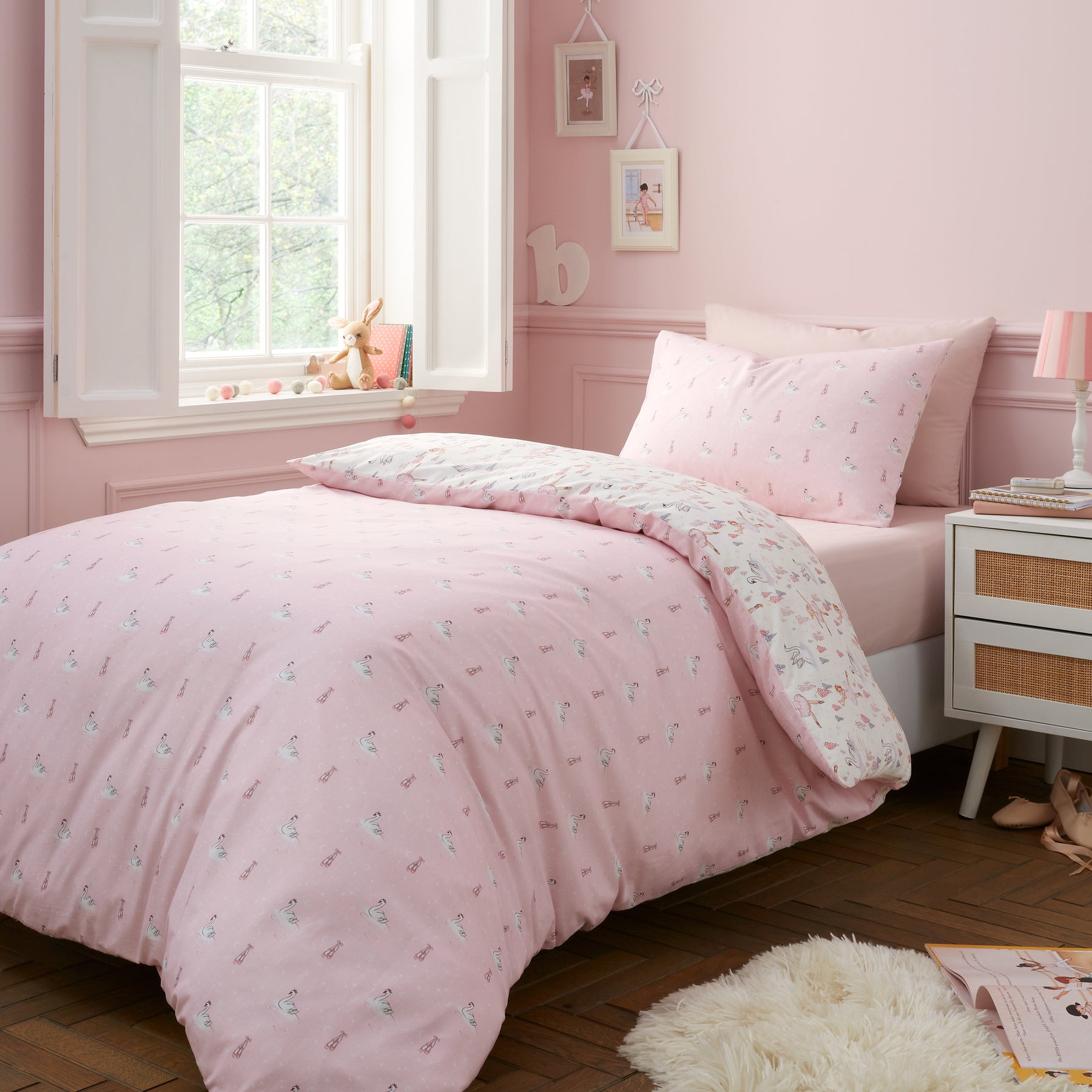 Belle and Boo Ballerina Childrens Bedding Junior Pink