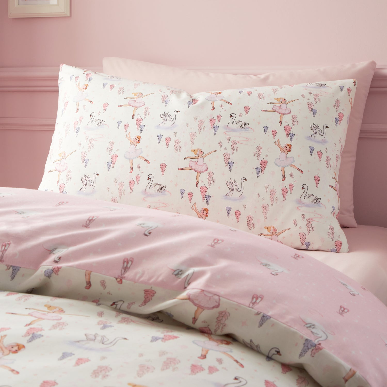 Belle and Boo Ballerina Duvet Cover Bedding Set Pink
