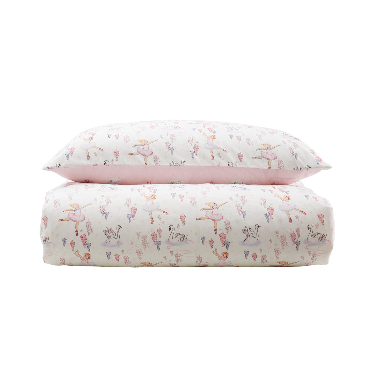 Belle and Boo Ballerina Duvet Cover Bedding Set Pink