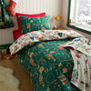 Belle and Boo Christmas Fairground Duvet Cover Bedding Set Green