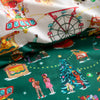 Belle and Boo Christmas Fairground Duvet Cover Bedding Set Green