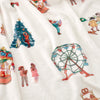 Belle and Boo Christmas Fairground 150cm x 200cm Throw Cream