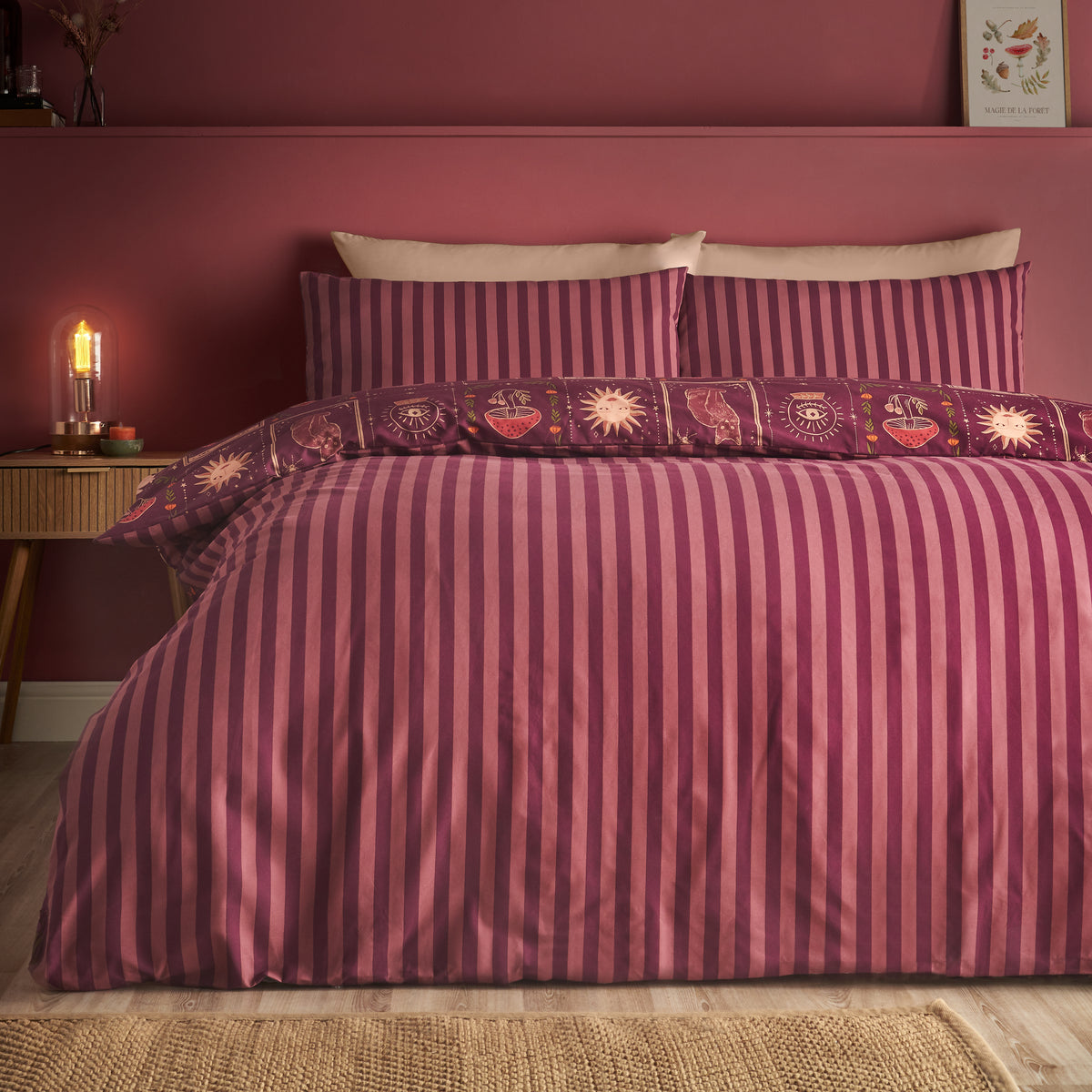Catherine Lansfield Enchanted Witchcraft Duvet Cover Bedding Set Plum