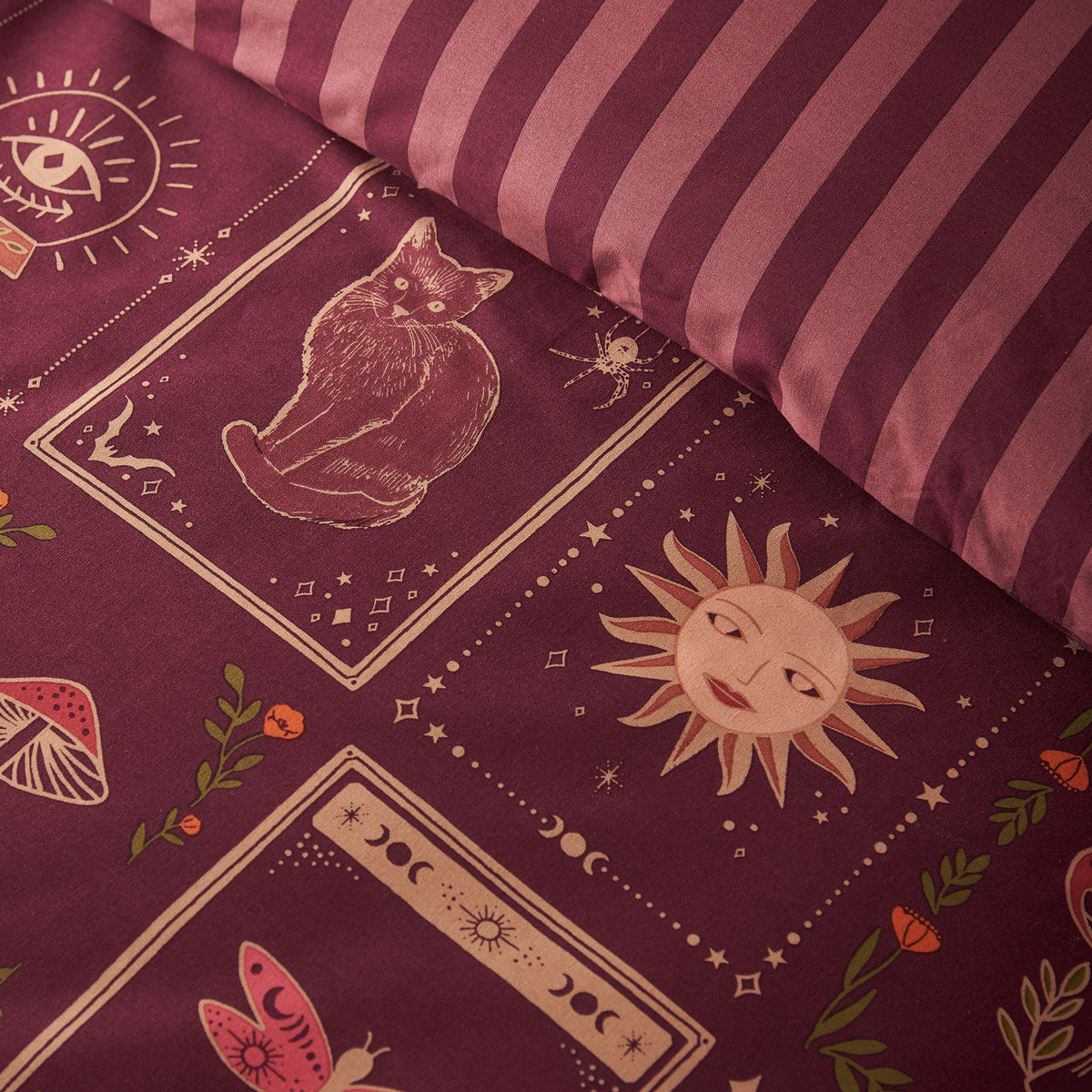 Catherine Lansfield Enchanted Witchcraft Duvet Cover Bedding Set Plum