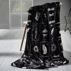 Catherine Lansfield Enchanted Witchcraft 130cm x 170cm Throw Black