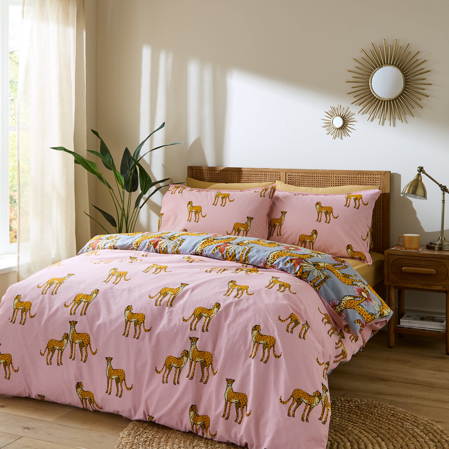 Their Nibs Untamed Cheetah Duvet Cover Bedding Set Grey