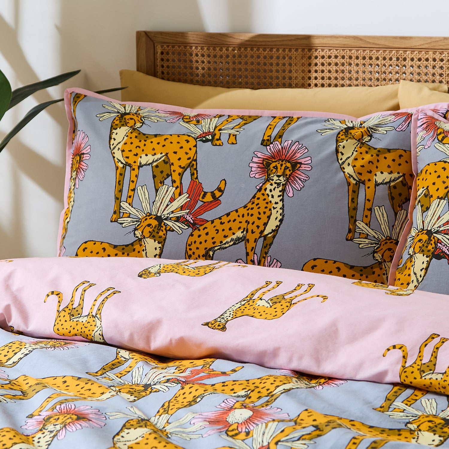 Their Nibs Untamed Cheetah Duvet Cover Bedding Set Grey