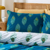 Their Nibs Peacock Feather Duvet Cover Bedding Set Teal