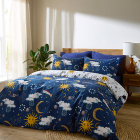 Their Nibs Disco Space Duvet Cover Bedding Set Navy