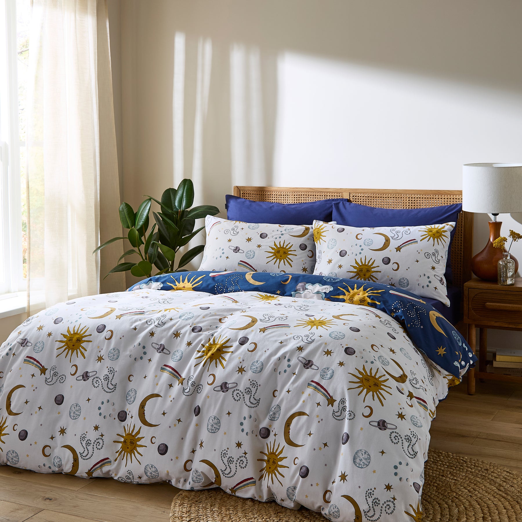 Their Nibs Disco Space Duvet Cover Bedding Set Navy