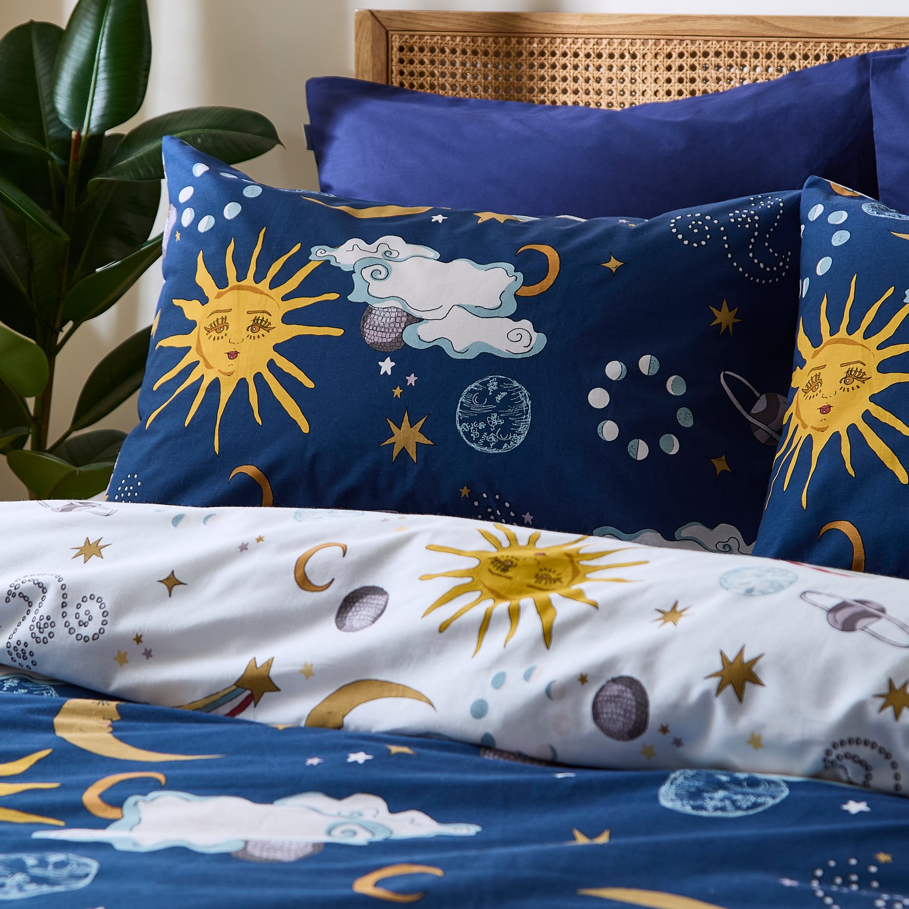 Their Nibs Disco Space Duvet Cover Bedding Set Navy