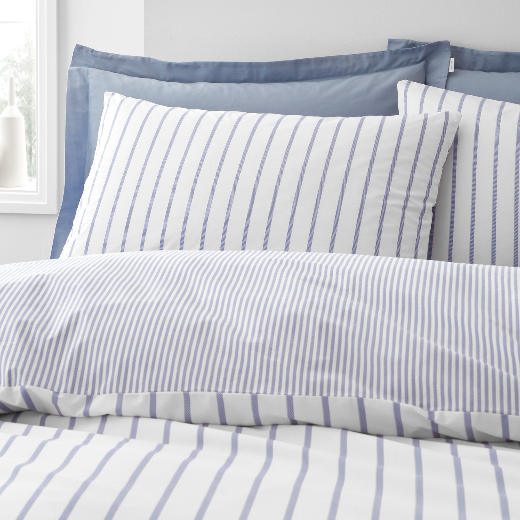 Bianca Hampton Stripe Duvet Cover Bedding Set Blue