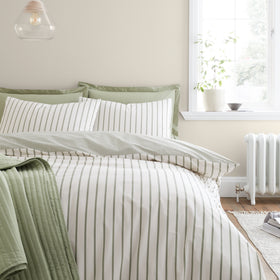 Bianca Hampton Stripe Duvet Cover Bedding Set Green
