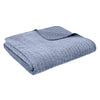 Bianca Attica Velvet 240cm x 260cm Embroidered Bedspread Blue