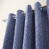 Bianca Attica Velvet Ready Made Eyelet Blackout Curtains Blue