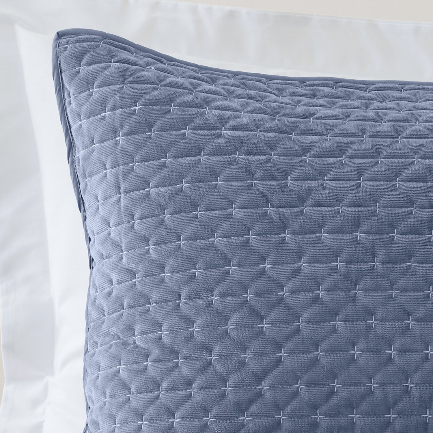 Bianca Attica Velvet Pair Pillow Protectors Blue