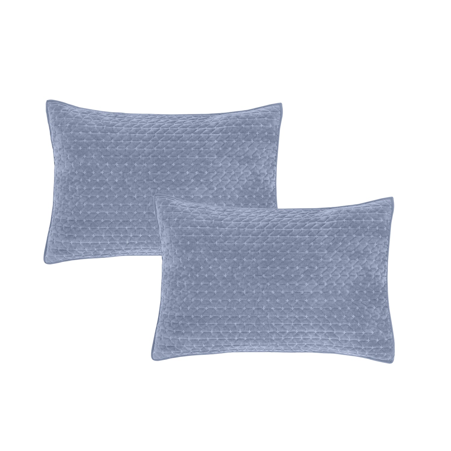 Bianca Attica Velvet Pair Pillow Protectors Blue