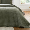 Bianca Attica Velvet 240cm x 260cm Bedspread Green