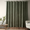 Bianca Attica Velvet Ready Made Eyelet Blackout Curtains Green