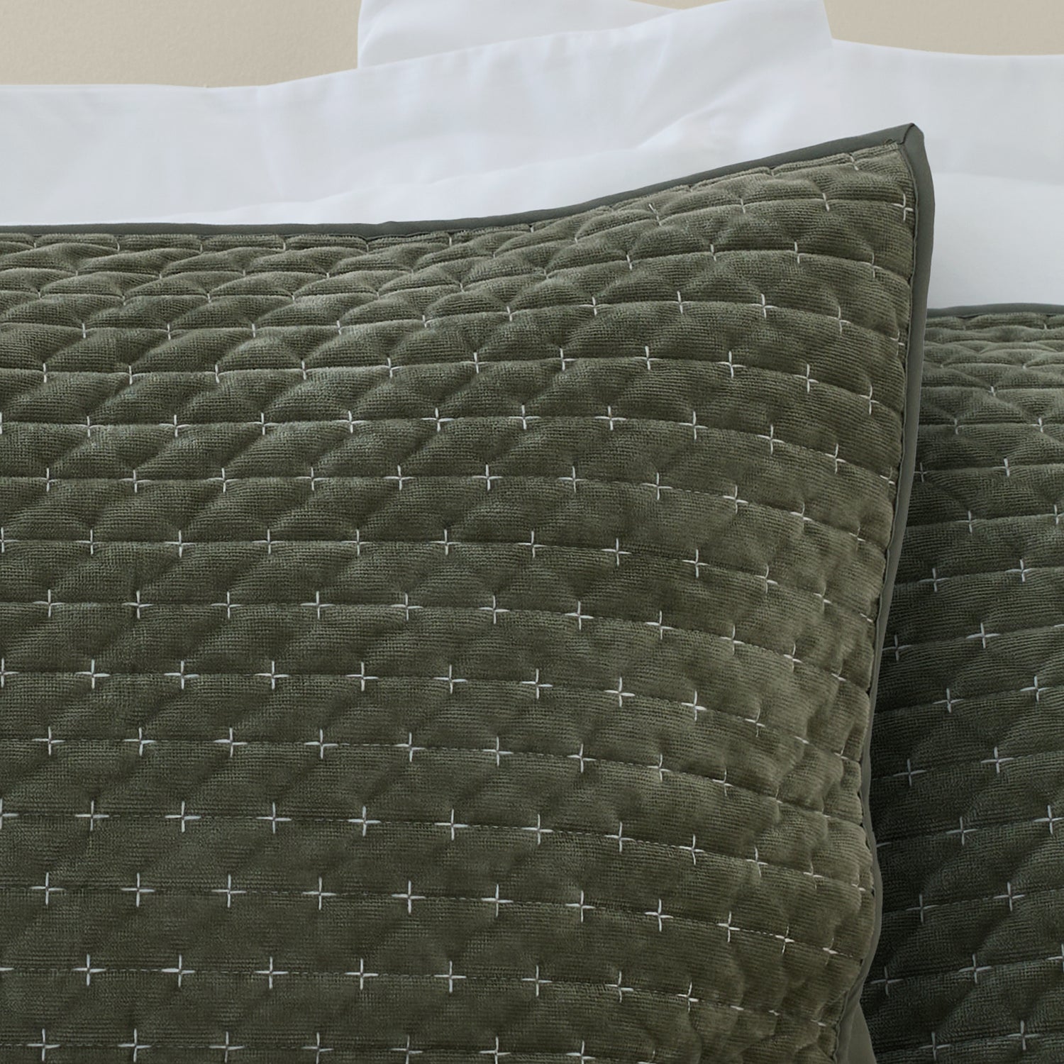 Bianca Attica Velvet Pillow Protector Green