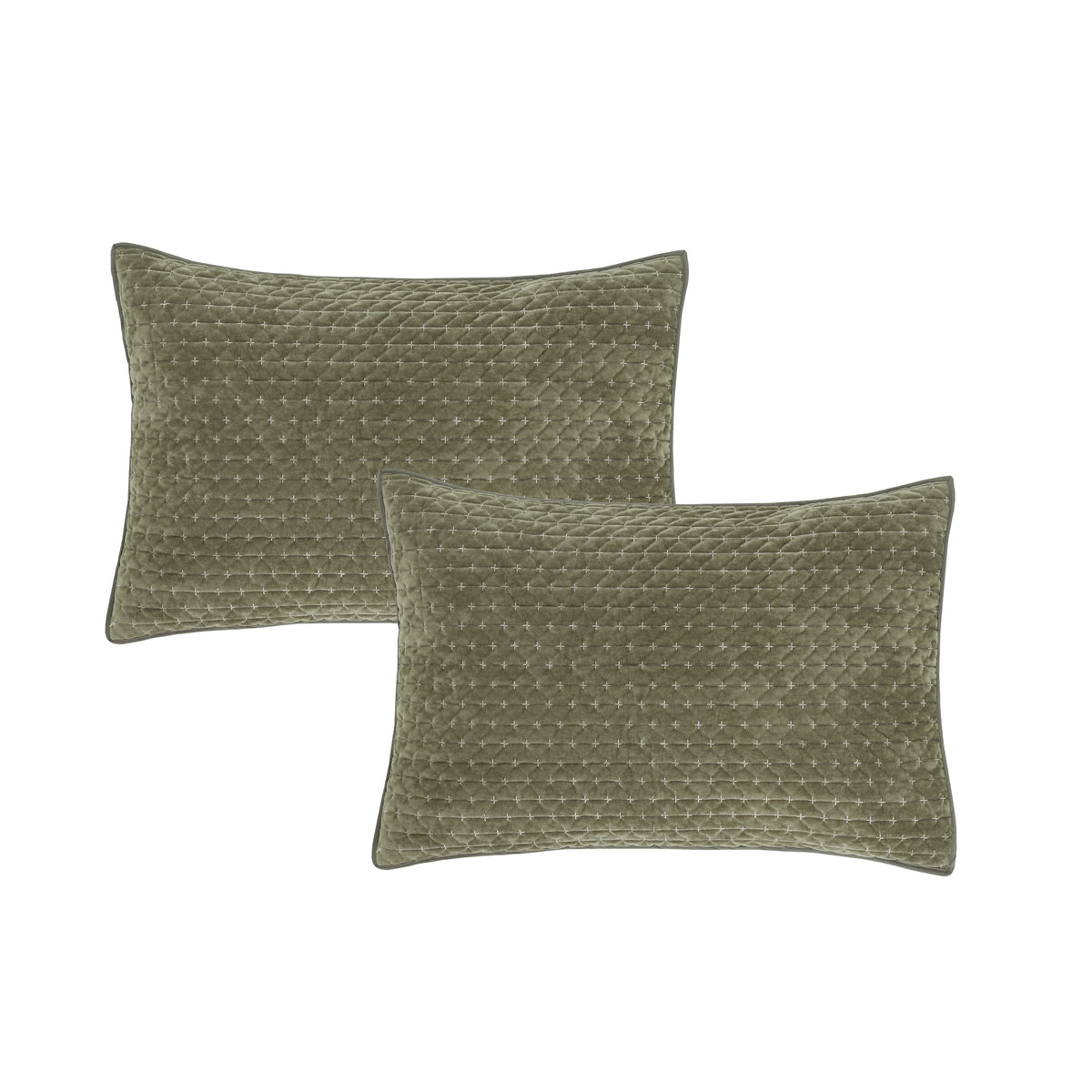 Bianca Attica Velvet Pillow Protector Green