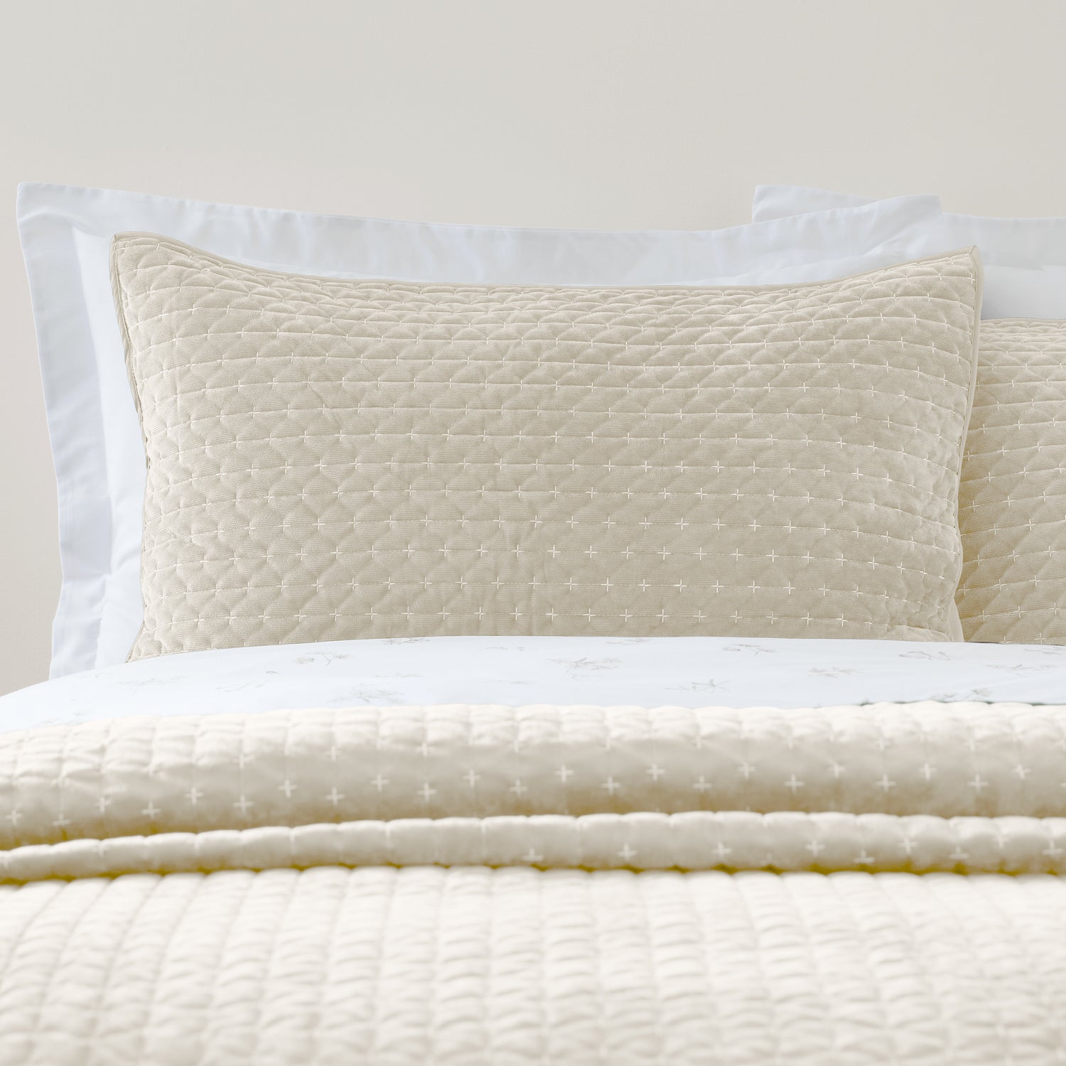 Bianca Attica Velvet Pillow Protector Natural