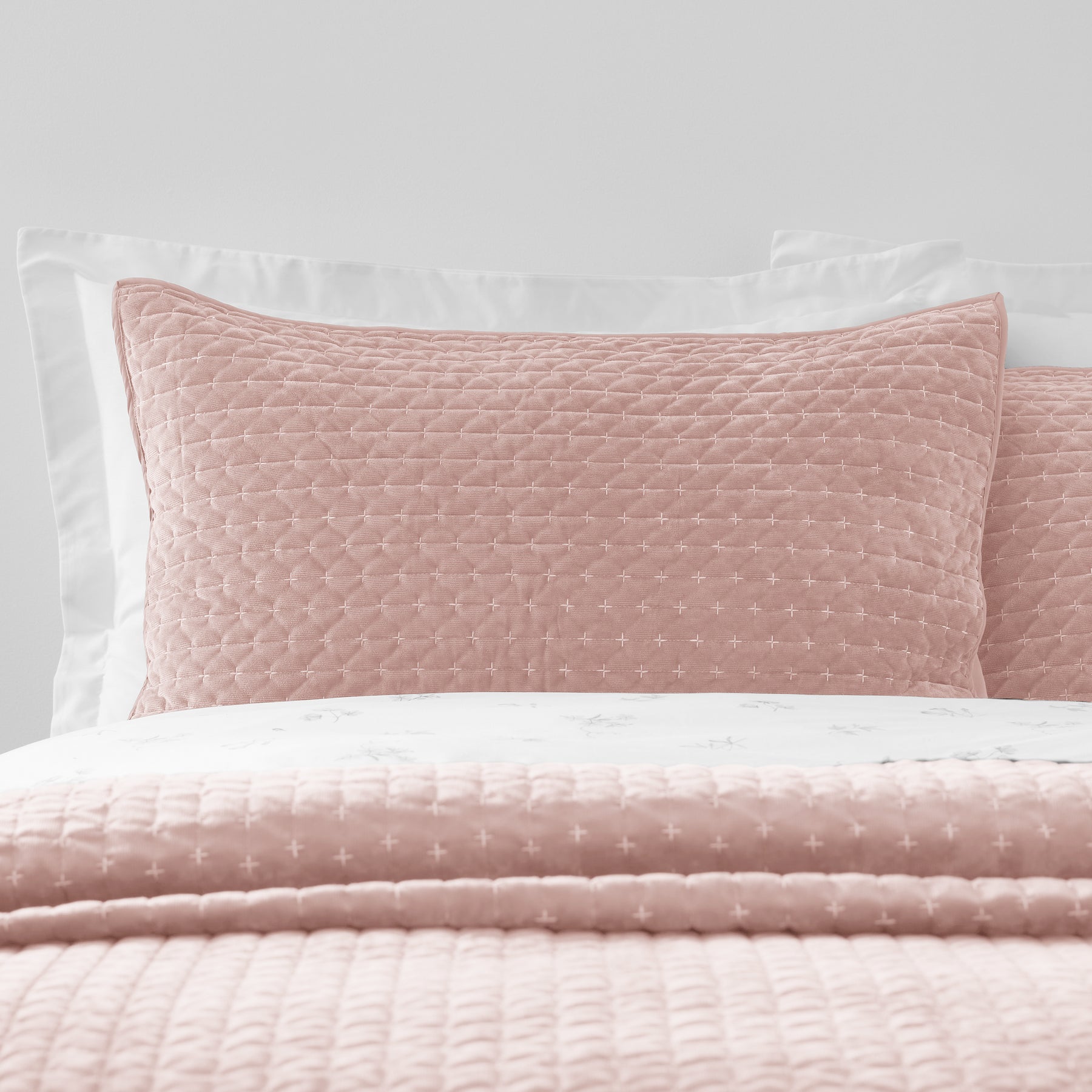 Bianca Attica Velvet Pair Pillow Protectors Pink