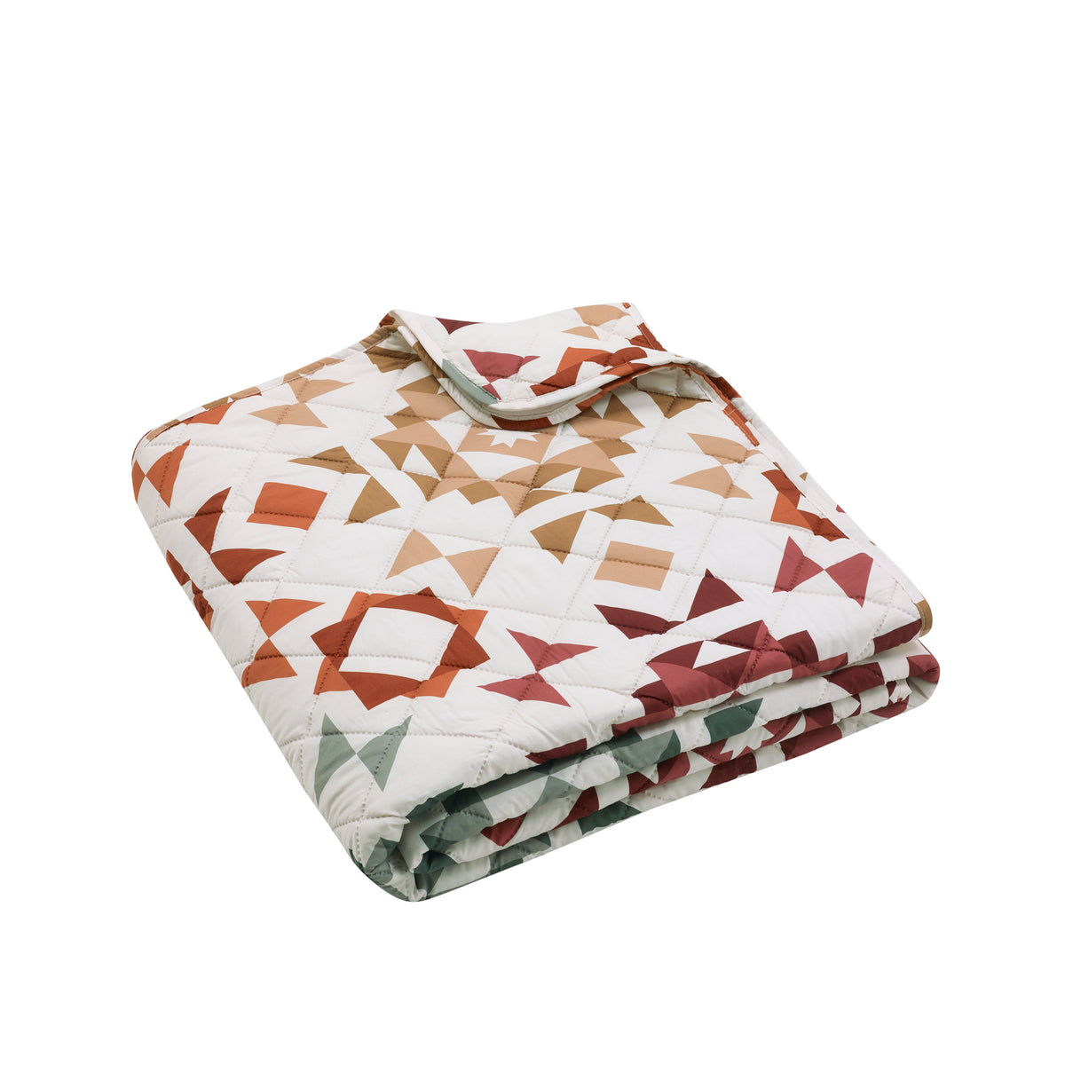 Catherine Lansfield Autumn Patchwork 220cm x 230cm Bedspread Natural