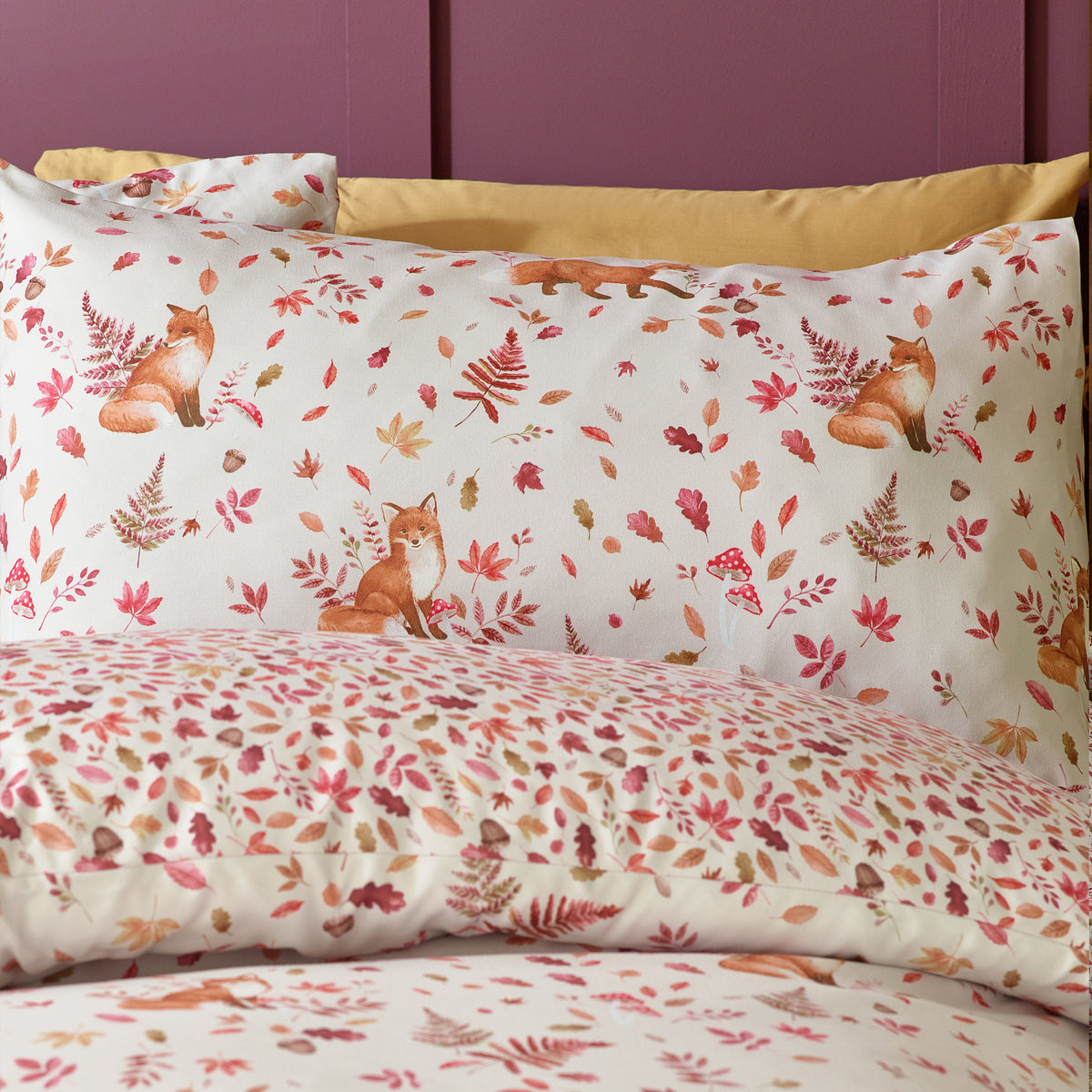 Catherine Lansfield Woodland Fox Duvet Cover Bedding Set Natural