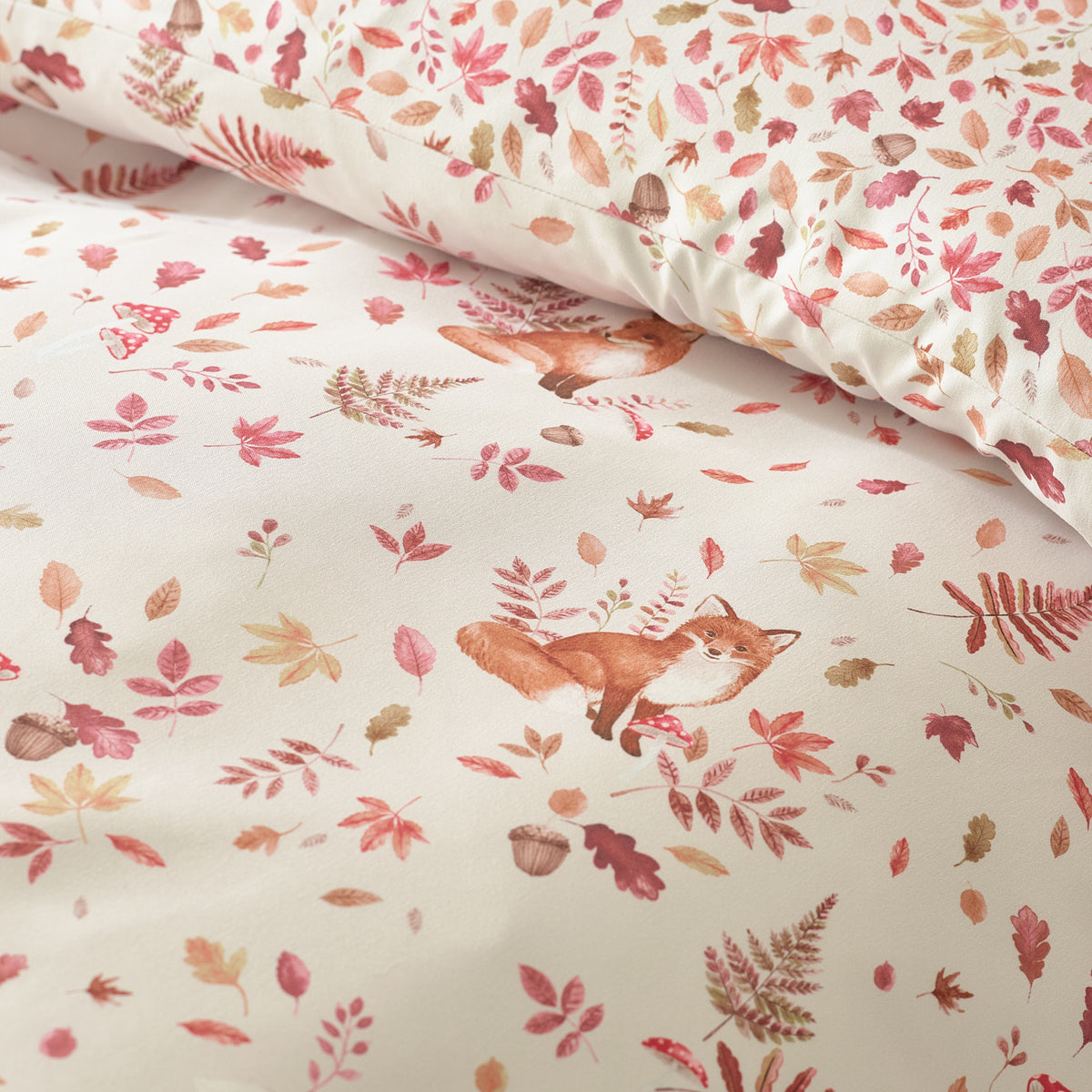 Catherine Lansfield Woodland Fox Duvet Cover Bedding Set Natural