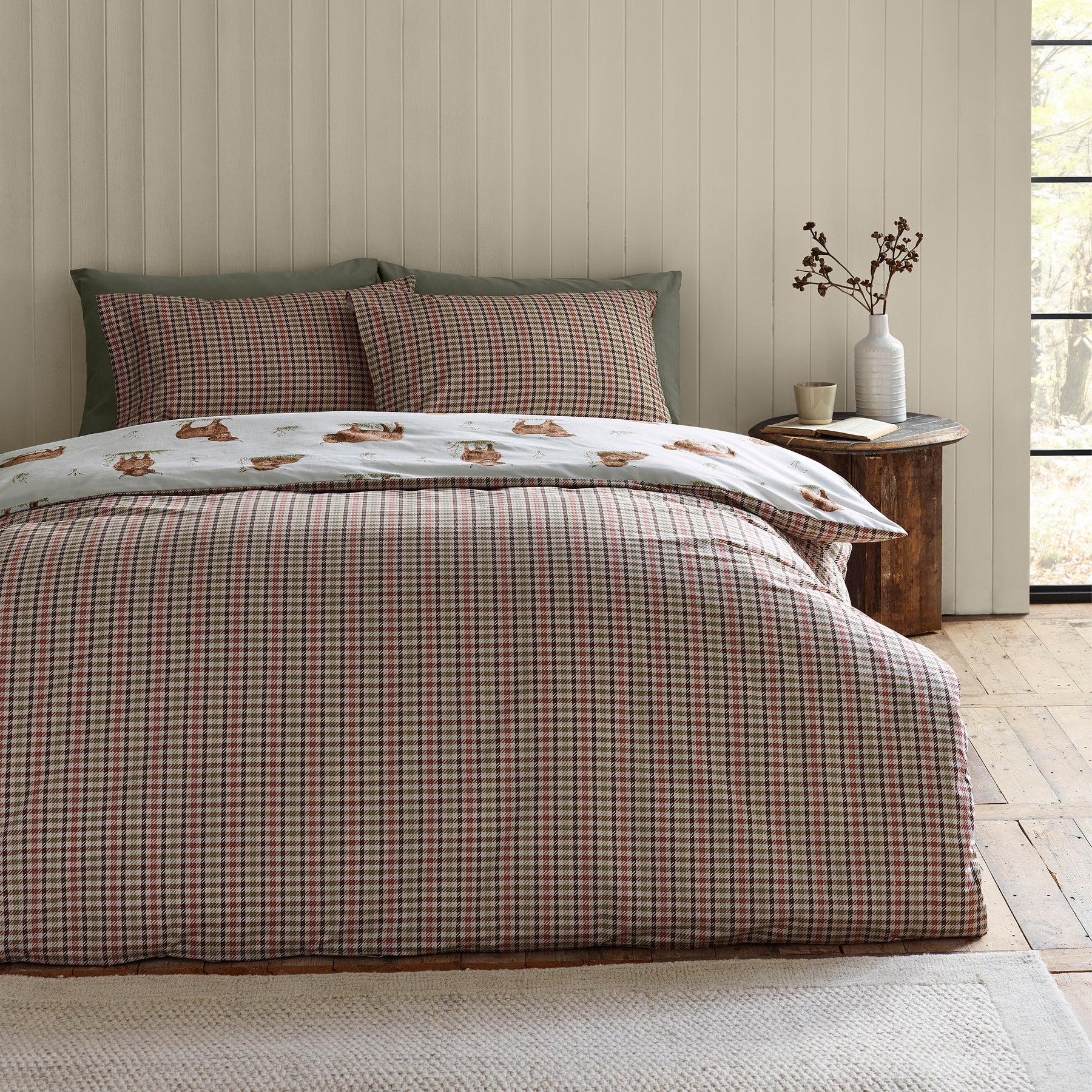 Catherine Lansfield Angus Highland Cow Duvet Cover Bedding Set Natural