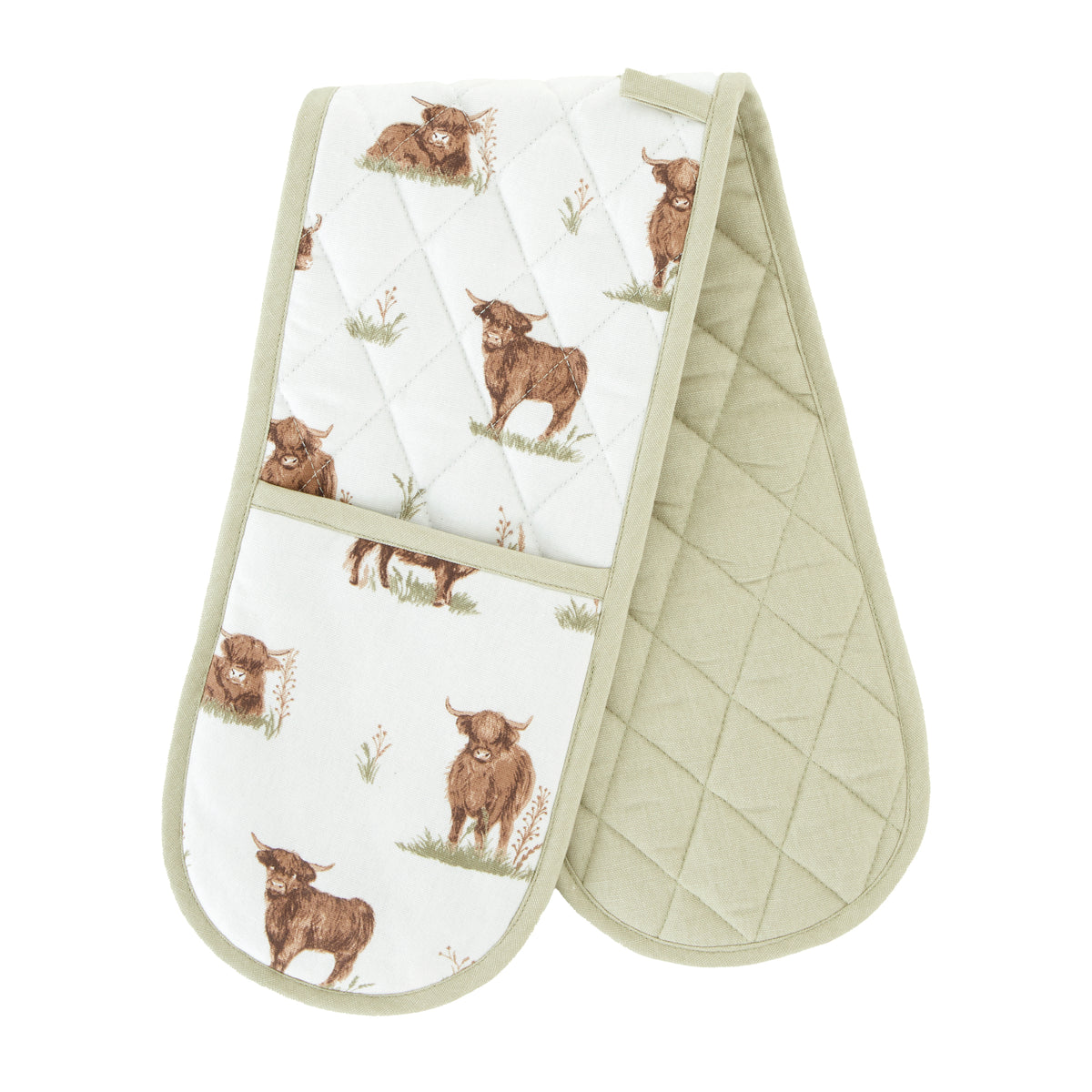 Catherine Lansfield Angus Highland Cow Oven Glove Natural