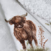 Catherine Lansfield Angus Highland Cow 130cm x 170cm Throw Natural