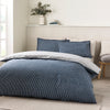 Catherine Lansfield Oxford Pinstripe Duvet Cover Bedding Set Navy