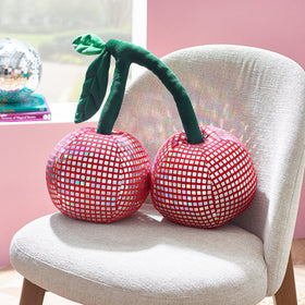 Catherine Lansfield Disco Cherries Filled Cushion Pink